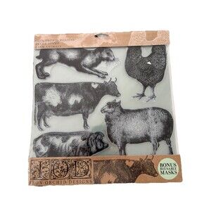 IOD Farm Animals Decor Stamp Large Iron Orchid Designs Farm Animals Decor Stamp
